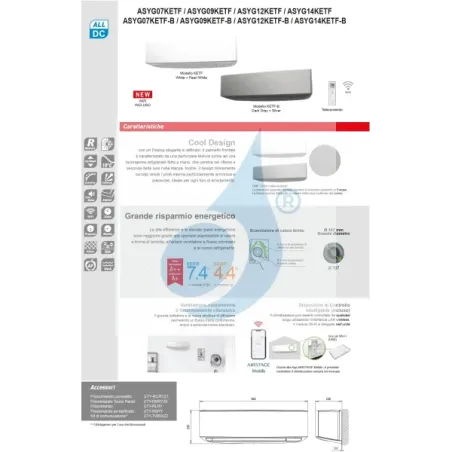 Condizionatore Fujitsu Trial Split 9+15+15 KE WiFi AOYG30KBTA4 Bianco