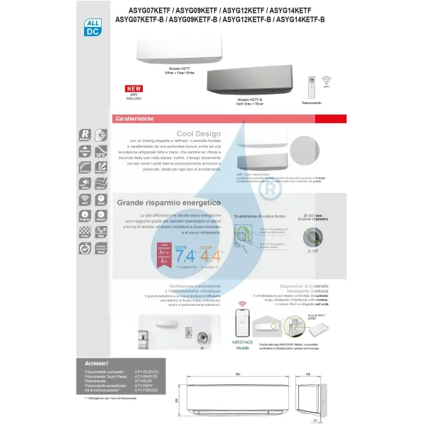Fujitsu Quadri Split 9+9+9+12 KE-B WiFi AOYG36KBTA5 Argento