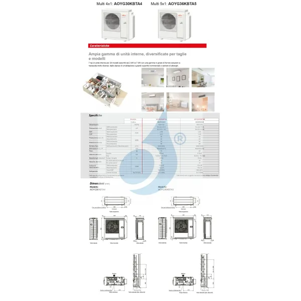 Fujitsu Quadri Split 12+12+12+12 KE-B WiFi AOYG36KBTA5 Argento