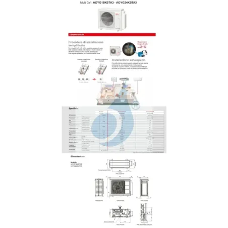 Condizionatore Fujitsu Trial Split 18+18+18 KR Soffitto AOYG36KBTA5