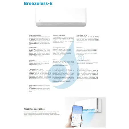 Midea Dual Split 9+18 Btu Breezeless E M2OE-18HFN8-Q