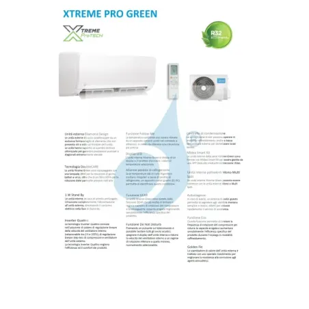 Midea Dual Split 9+18 Btu Xtreme Pro GREEN M3OA-27HFN8-Q