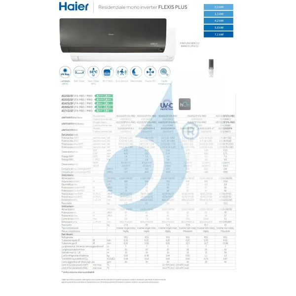 Condizionatore Haier Mono Split 9000 Btu Serie Flexis Plus Bianco