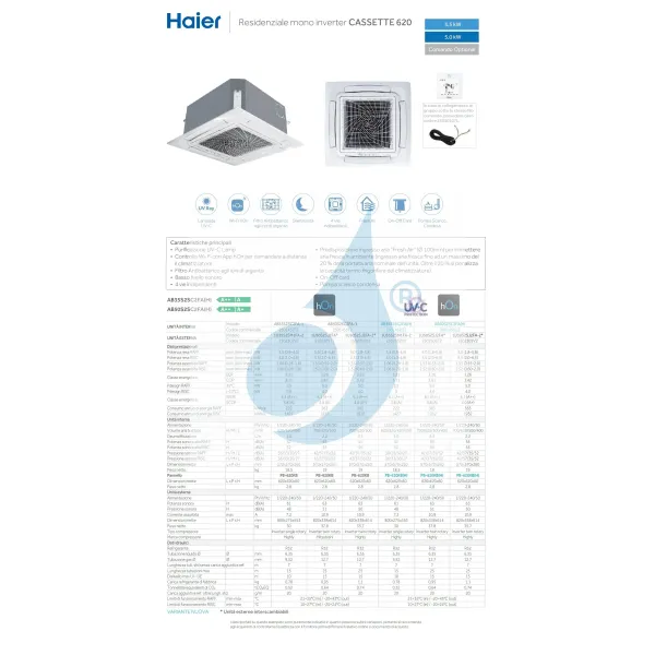 Condizionatore Haier Mono Split 9000 Btu Serie Cassetta 620 Nero
