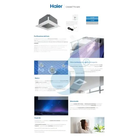 Condizionatore Haier Mono Split 12000 Btu Serie Cassetta 620 Nero