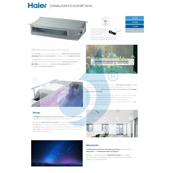 Condizionatore Haier Mono Split 18000 Btu Serie Canalizzato Slim
