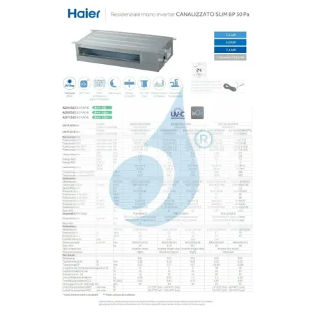 Condizionatore Haier Mono Split 24000 Btu Serie Canalizzato Slim