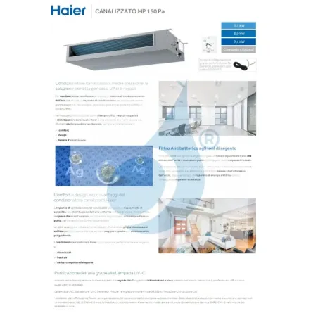Condizionatore Haier Mono Split 18000 Btu Serie Canalizzato