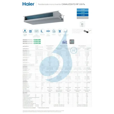 Condizionatore Haier Mono Split 24000 Btu Serie Canalizzato