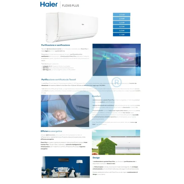 Condizionatore Haier Dual Split 9+18 Flexis Plus Bianco 2U50S2SM1FA-3