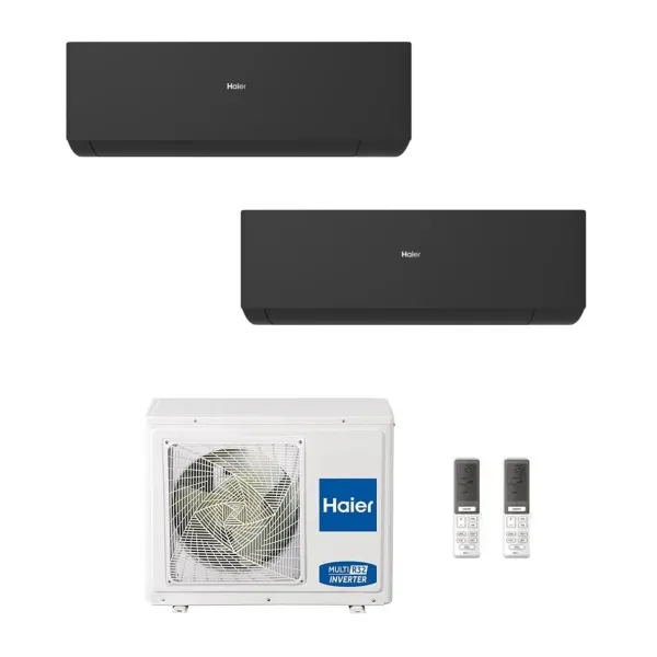 Condizionatore Haier Dual Split 12+15 Expert Nero 3U70S2SR5FA
