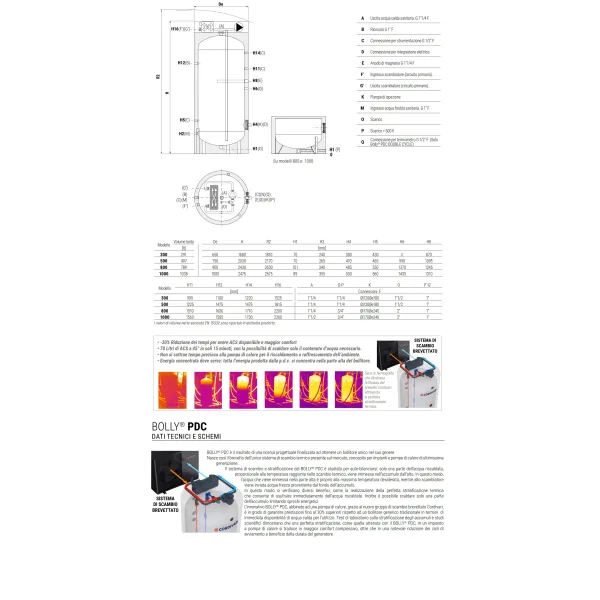 Bollitore Bolly 1 PDC WB 500 Litri Cordivari 3104162330023