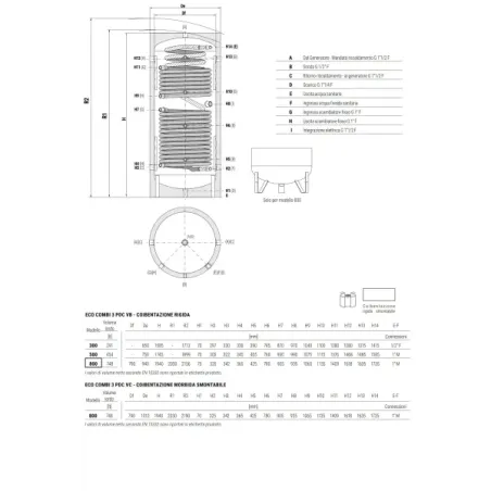 Termoaccumulatore ECO Combi 3 PDC VB 300 Litri Cordivari 3270162310202