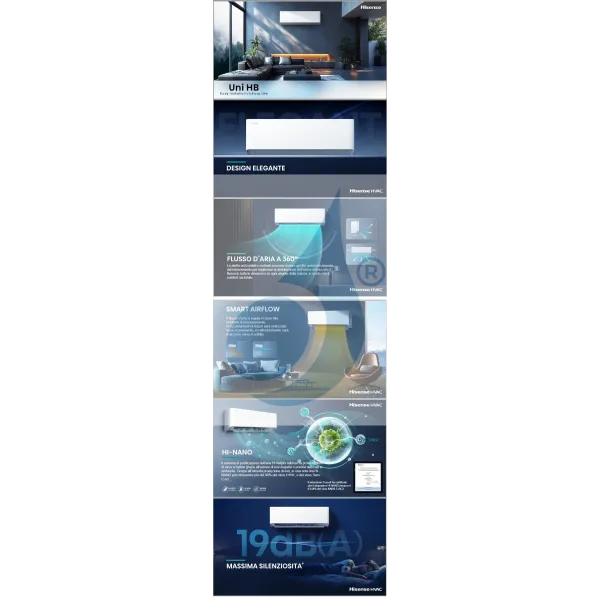 Condizionatore Hisense Dual Split 7+18 UNI HB 3AMW72U4RJC