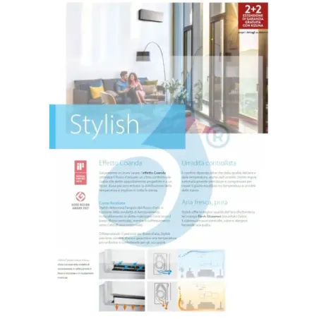 Daikin Quadri Split 7+12+12+18 Stylish Blackwood 4MXM80A9