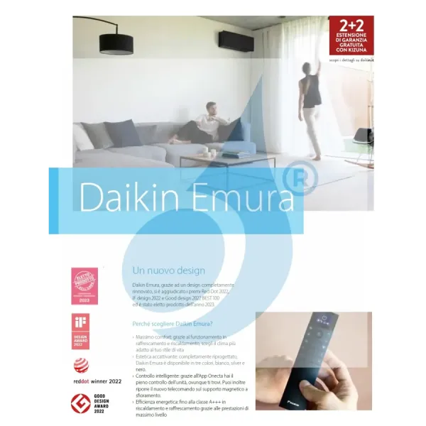 Condizionatore Daikin Penta 9+9+9+12+12 Emura 3 Argento 5MXM90A9
