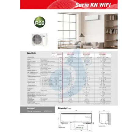 Fujitsu Mono Split 9000 Btu ASEH09KNCA AOEH09KNCA Bianco