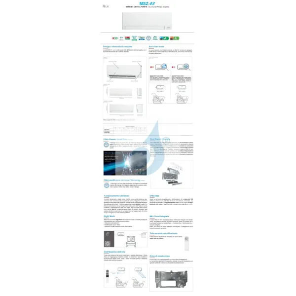 Condizionatore Mitsubishi Quadri 7+7+7+7 Bianco AY MXZ-4F80VF4