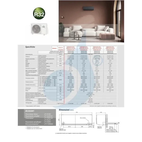 Fujitsu Mono Split 14000 Btu ASEH14KJCAL AOEH14KJCA Bianco