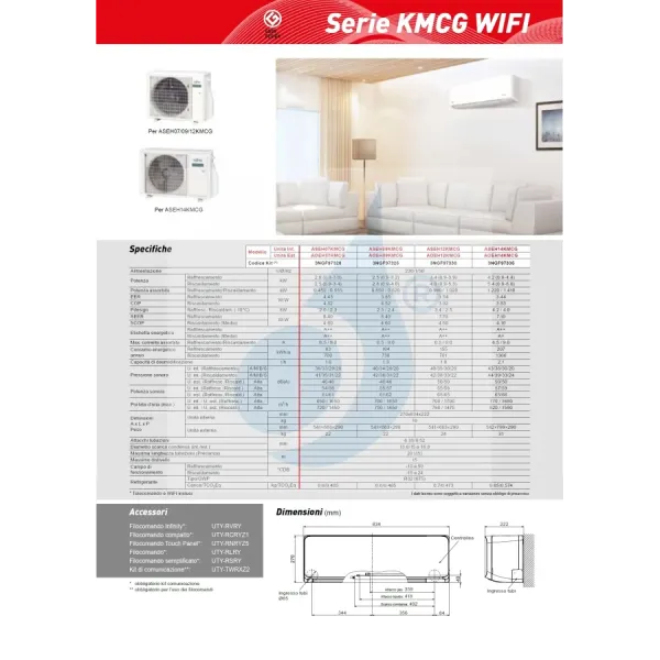 Fujitsu Mono Split 9000 Btu ASEH09KMCG AOEH09KMCG Bianco
