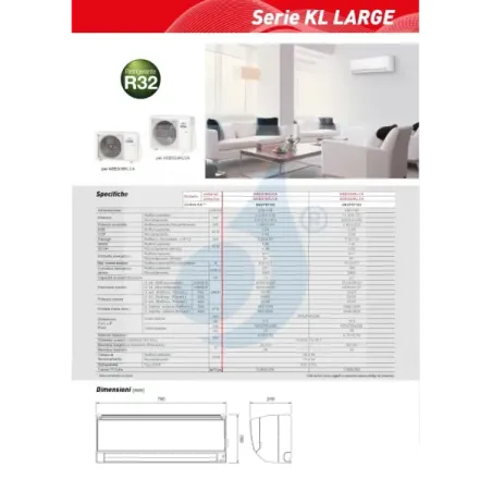 Fujitsu Mono Split 24000 Btu ASEG24KLCA AOEG24KLCA Bianco