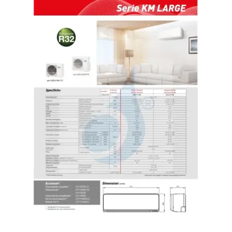 Fujitsu Mono Split 18000 Btu ASEG18KMTE AOEG18KMTA Bianco