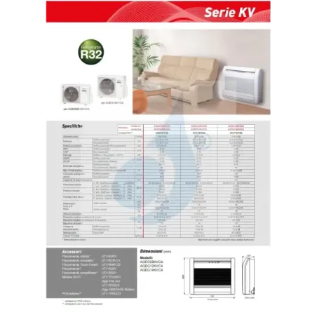 Fujitsu Mono Split 9000 Btu AGEG09KVCA AOEG09KVCA Bianco