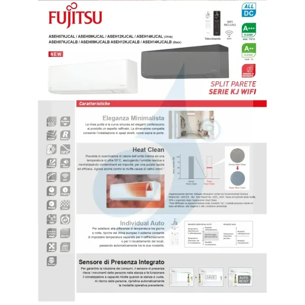 Fujitsu Unità Interna KJ-W ASEH09KJCAL 9000 Btu Parete
