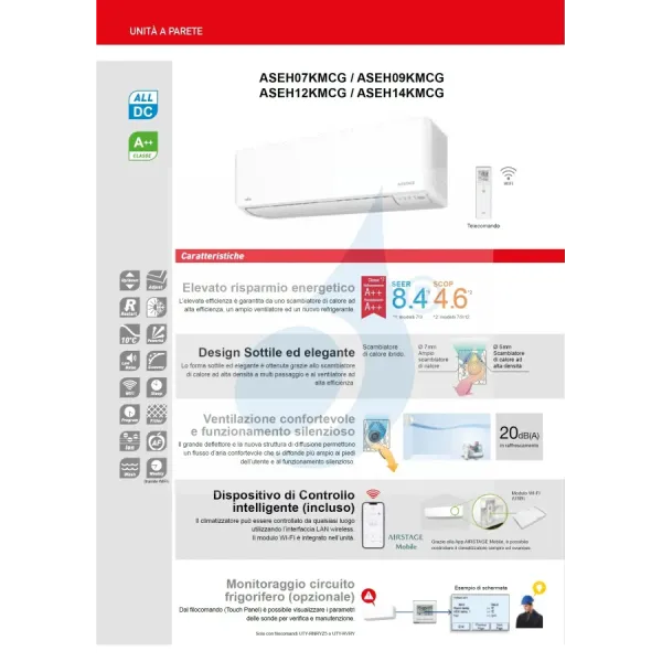 Fujitsu Unità Interna KMCG ASEH12KMCG 12000 Btu Parete
