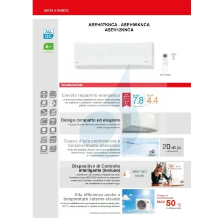Fujitsu Unità Interna KN ASEH09KNCA 9000 Btu Parete
