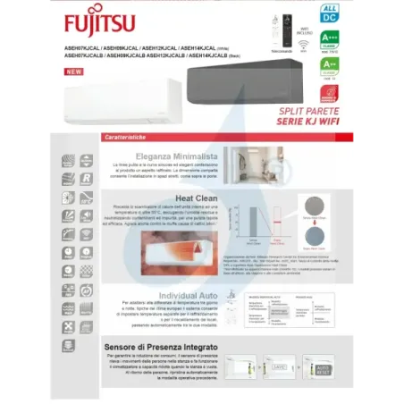 Condizionatore Fujitsu Dual Split 12+15 KJ-W AOEG18KBCA2 Parete WiFi