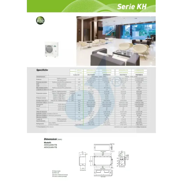 Fujitsu Mono Split 54000 Btu ARXG54KHTB AOEG54KBTB 220v