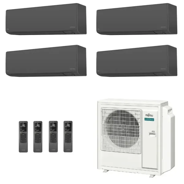 Fujitsu Quadri Split 9+9+9+15 KJ-B WiFi AOEG36KBTA5 Nero