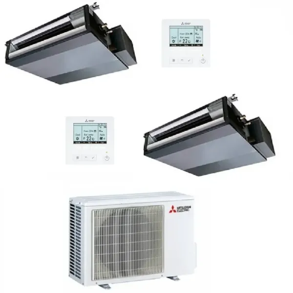 Mitsubishi Dual Split 12+12 Canalizzato MXZ-2F53VF4 con filo comando