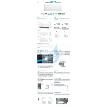 Mitsubishi Unità Interna 12000 Btu MSZ-AY35VGKP  Bianco