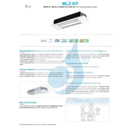 Condizionatore Mitsubishi Unità Interna 12 Btu Cassetta MLZ-KP