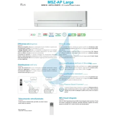 Mitsubishi Unità Interna 24000 Btu Parete MSZ-AP-Large