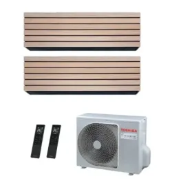 Toshiba Dual Split 9+12 Btu Daiseikai 10 WOOD RAS-2M18G3AVG-E