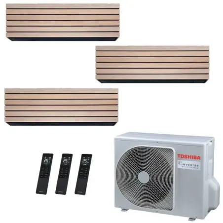 Toshiba Trial Split 12+12+12 Btu Daiseikai 10 WOOD RAS-4M27G3AVG-E