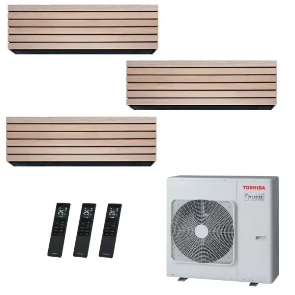 Toshiba Trial Split 12+12+12 Btu Daiseikai 10 WOOD RAS-5M34G3AVG-E1