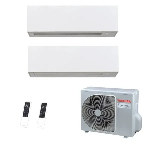 Toshiba Dual Split 9+12 Btu Daiseikai 10 WHITE RAS-2M18G3AVG-E