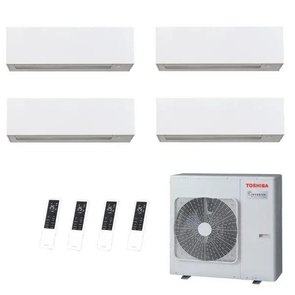 Toshiba Quadri Split 9+9+12+12 Btu Daiseikai 10 WHITE RAS-4M27G3AVG-E