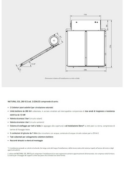 Pannello Solare Termico Immergas 200 Litri Modello Natural Sol 280
